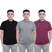 Men's Polo Tshirt-Pack Of 3 (Black-Grey-Maroon)
