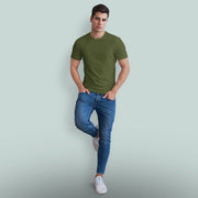 Men's Half Sleeve Tshirt - Pack of 3 (Olive Green-Black-Maroon)