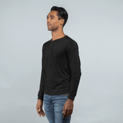 Black Men's Full Sleeve Tshirt